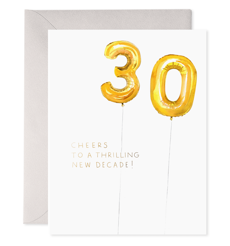 E. Frances Paper Card Helium 30 Birthday Card