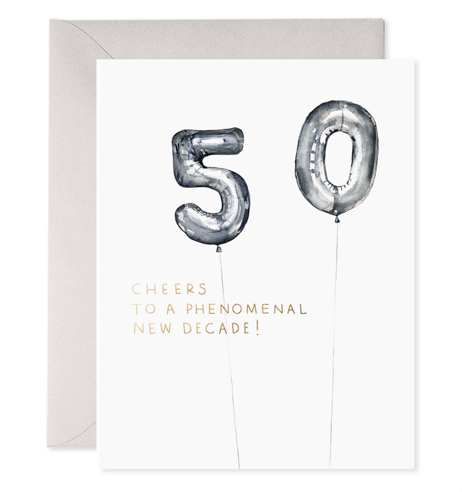 E. Frances Paper Card Helium 50 Birthday Card
