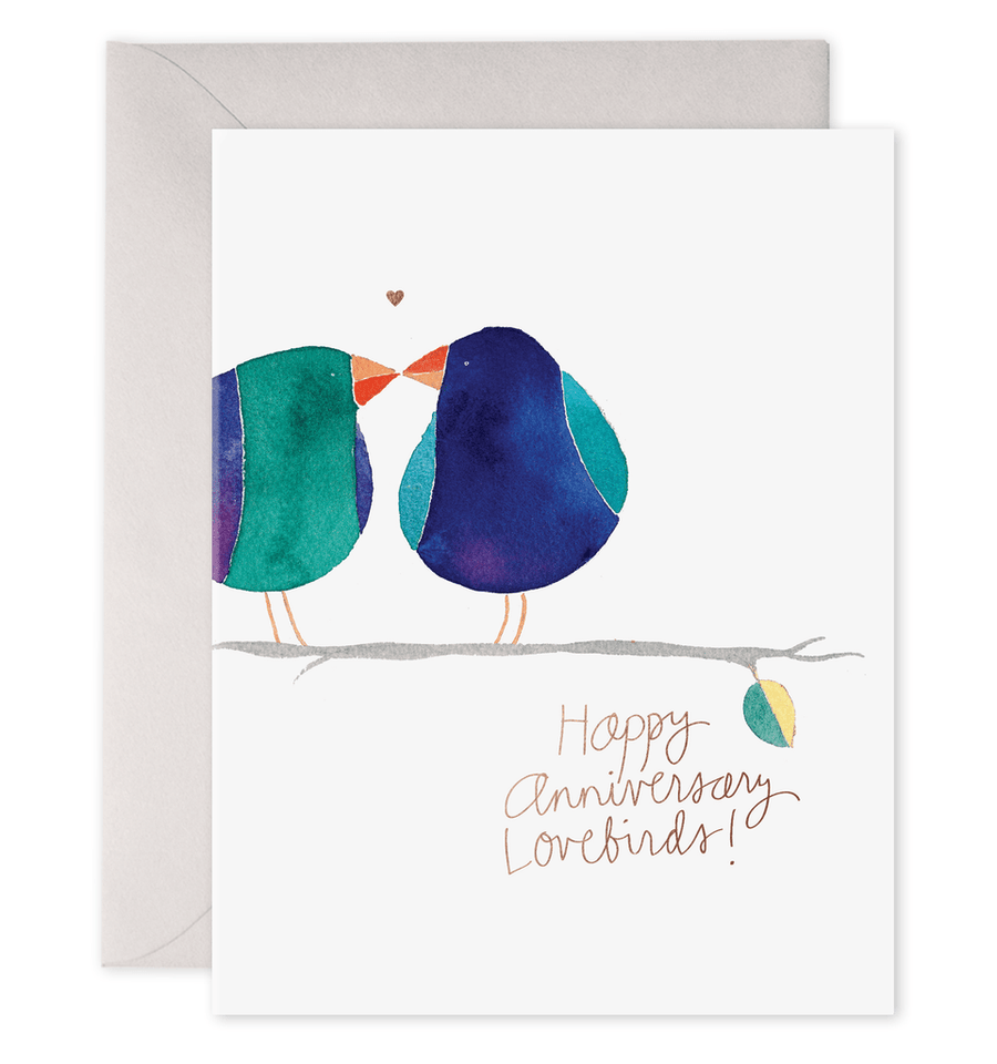 E. Frances Paper Card Lovebirds Anniversary Card