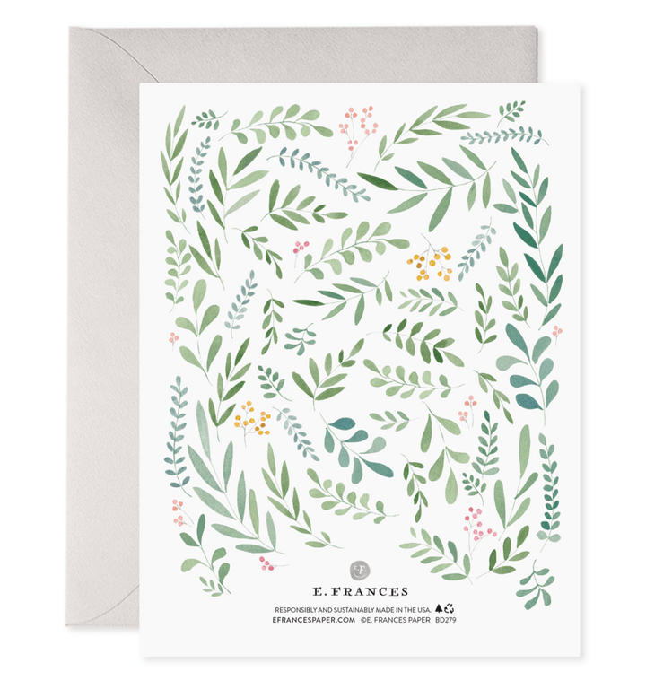 E. Frances Paper Card Pretty Leaves Birthday Card
