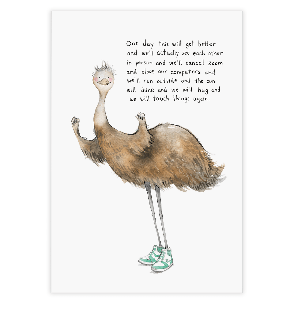 E. Frances Paper Postcard Encouraging Emu Postcard