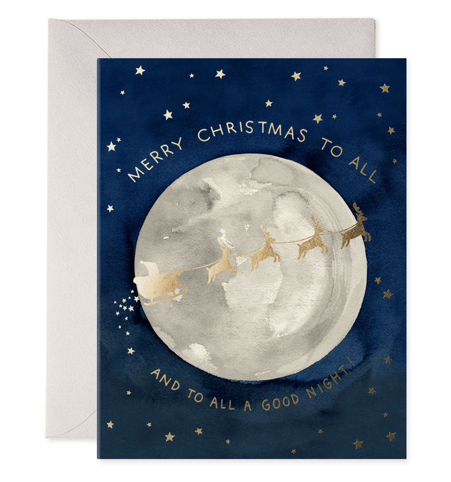E. Frances Paper Single Card Santa Moon Card