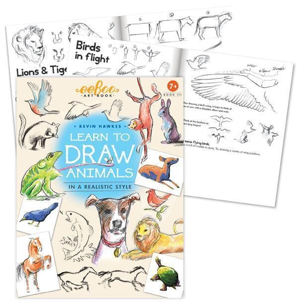 eeBoo Drawing Book Learn to Draw Animals with Kevin Hawkes