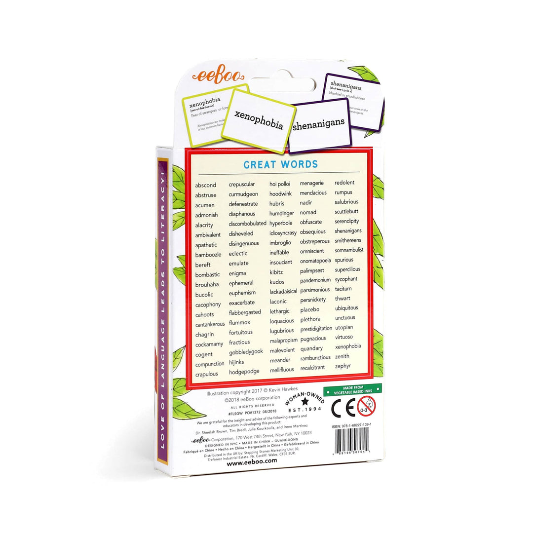 eeBoo Flash Cards 100 Great Words Vocabulary Flash Cards