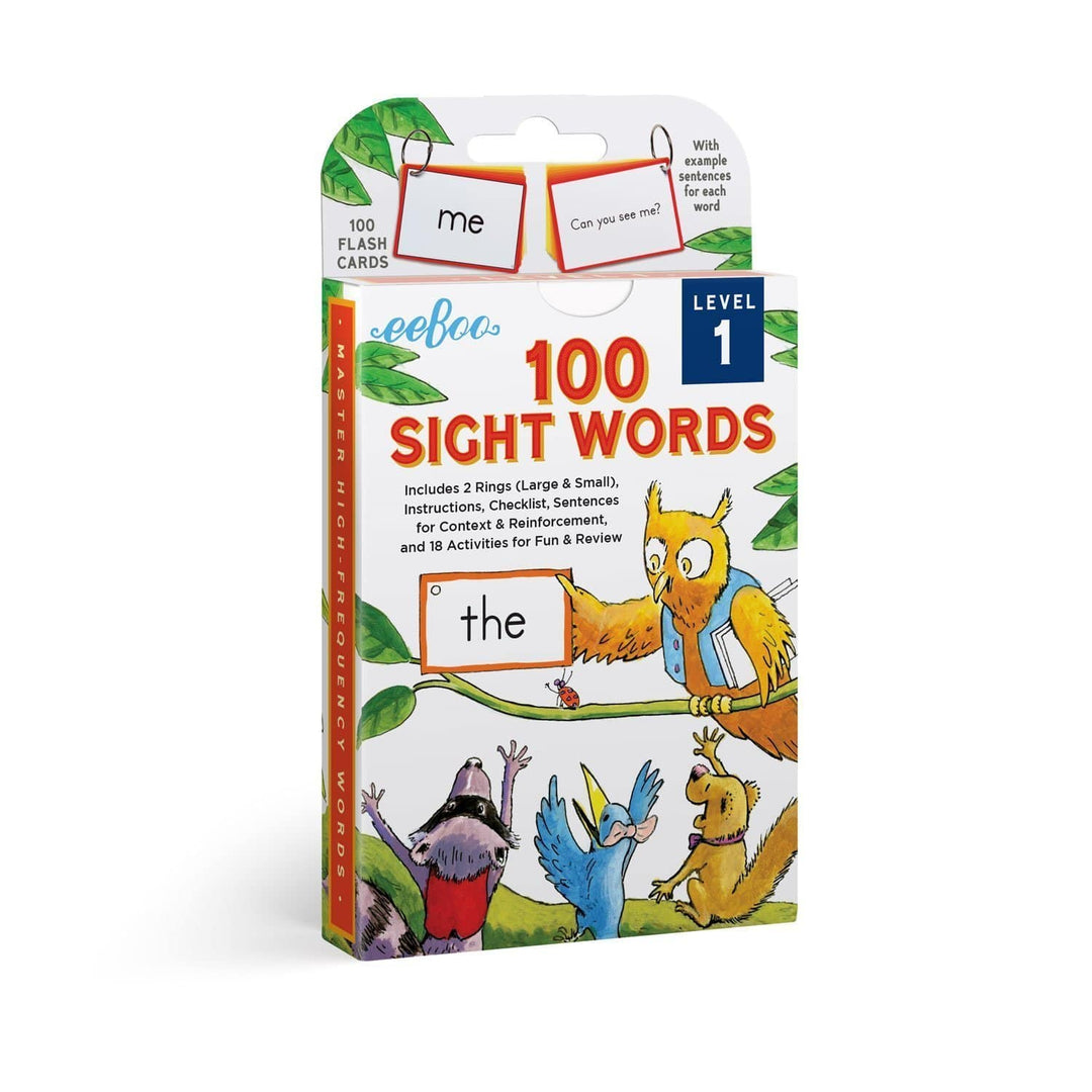 eeBoo Flash Cards 100 Sight Words Level 1 Literacy Flash Cards