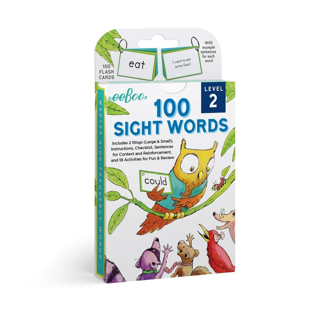 eeBoo Flash Cards 100 Sight Words Level 2 Literacy Flash Cards