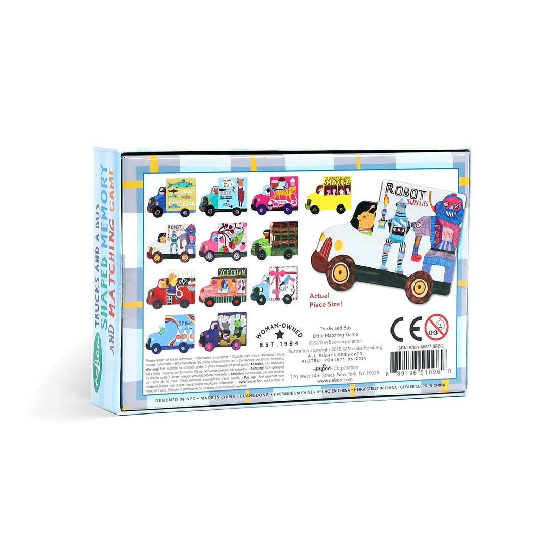 eeBoo Games Trucks and a Bus Matching Game