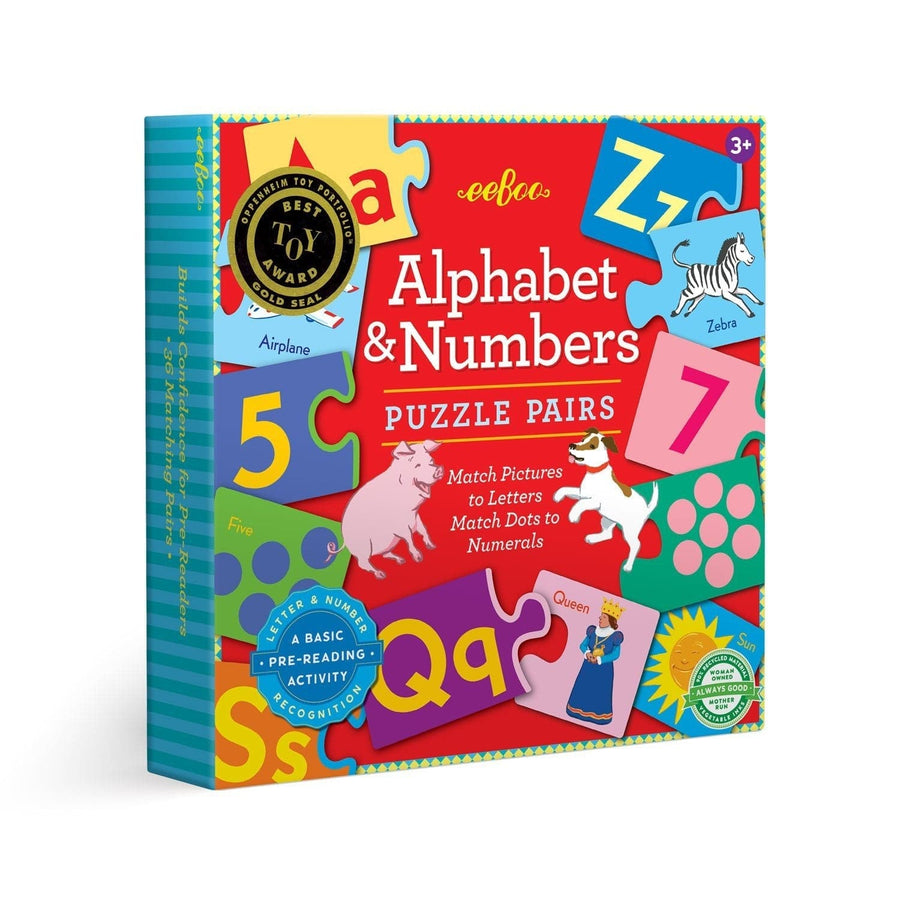 eeBoo Puzzle Alphabet & Numbers Puzzle Pairs