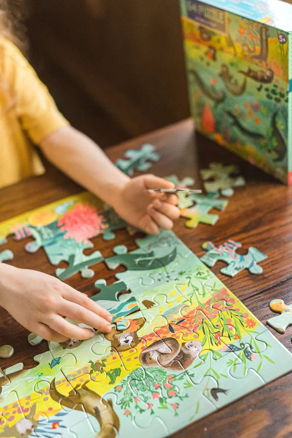 eeBoo Puzzle Otters At Play 64 Piece Puzzle