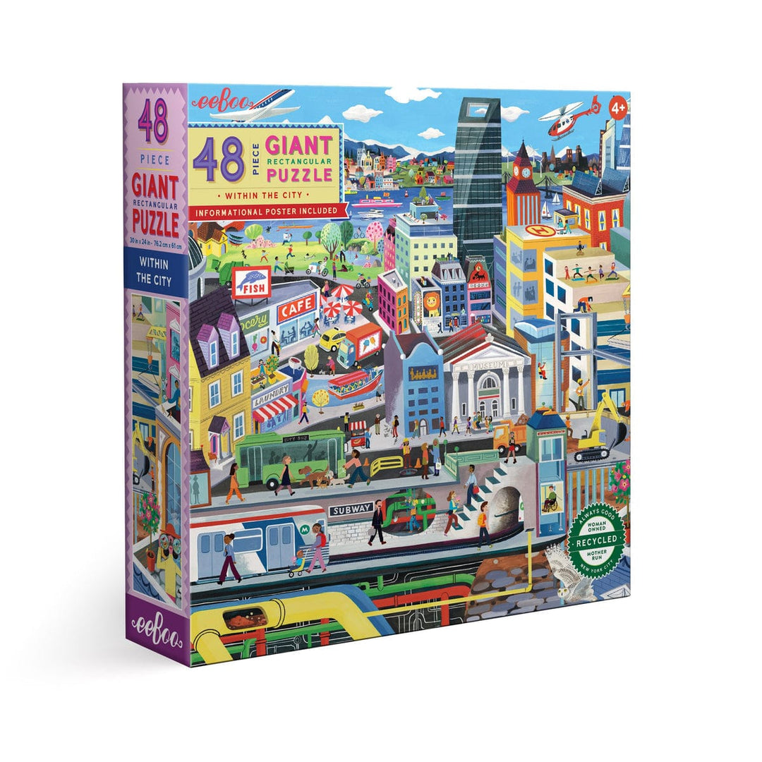 eeBoo Puzzle Within the City 48 Piece Giant Puzzle