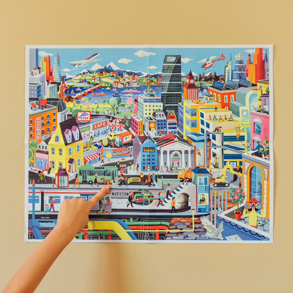 eeBoo Puzzle Within the City 48 Piece Giant Puzzle