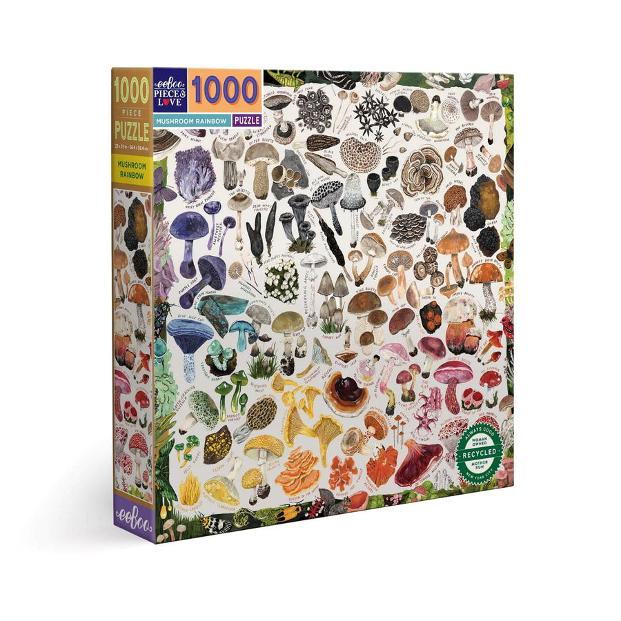 eeBoo Puzzles Mushroom Rainbow 1000 Piece Square Puzzle