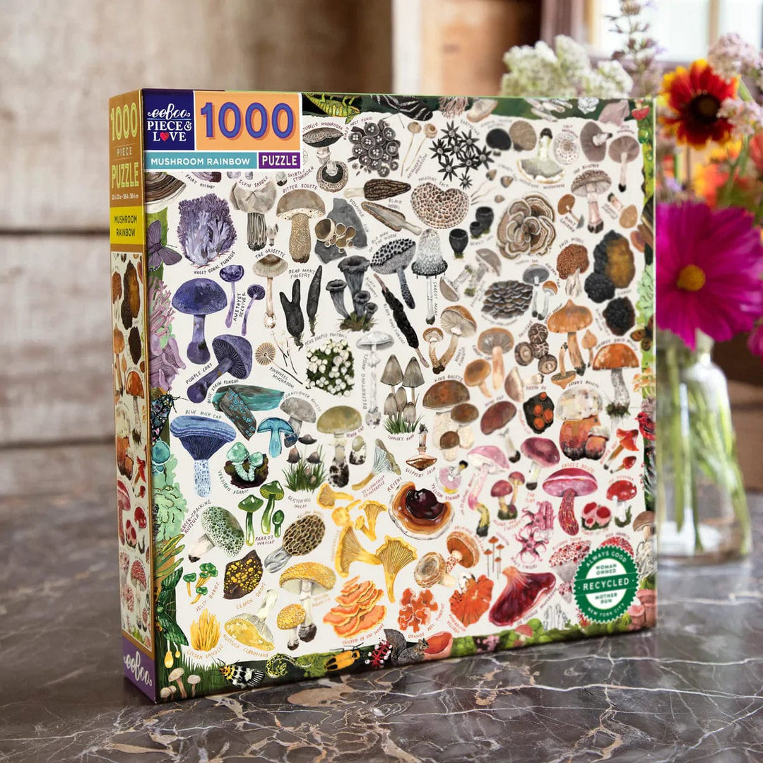 eeBoo Puzzles Mushroom Rainbow 1000 Piece Square Puzzle