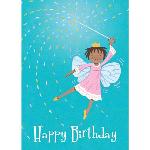 eeBoo Single Card Little Fairy with Wand Birthday Card