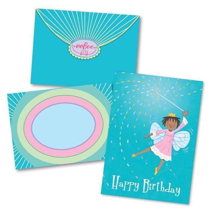 eeBoo Single Card Little Fairy with Wand Birthday Card