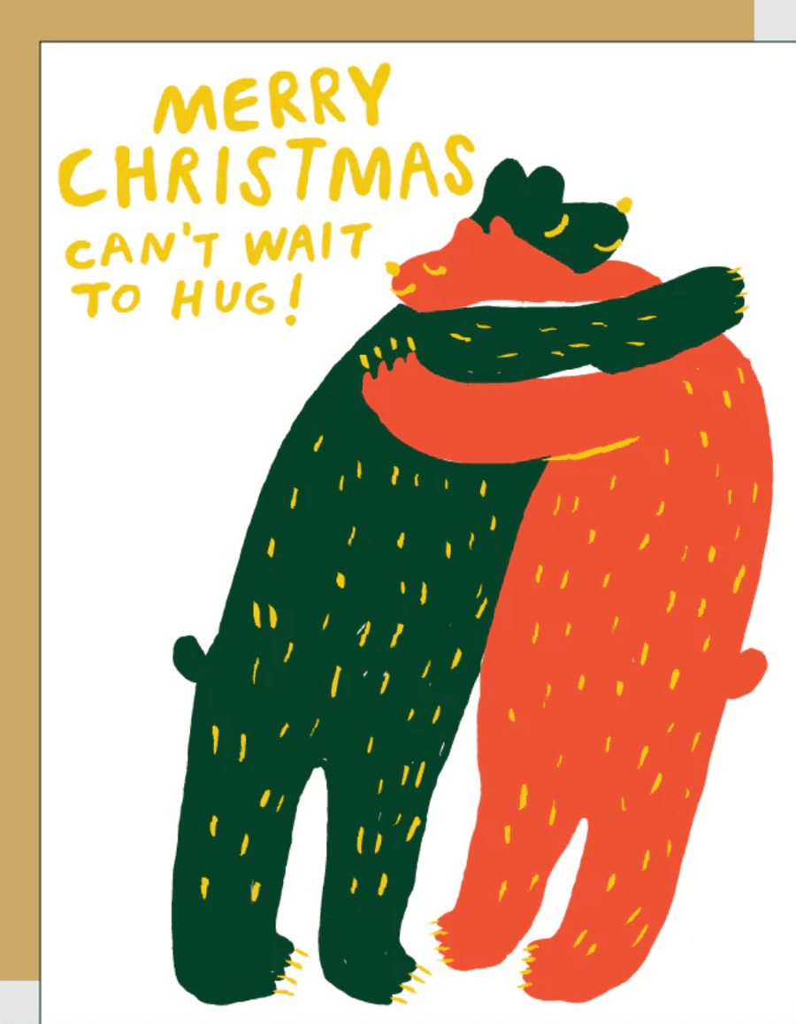 Egg Press Card Bear Hug Christmas Card