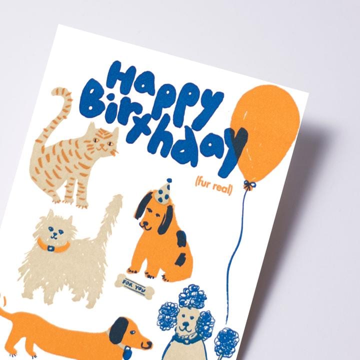 Egg Press Card Happy Birthday Fur Real Card