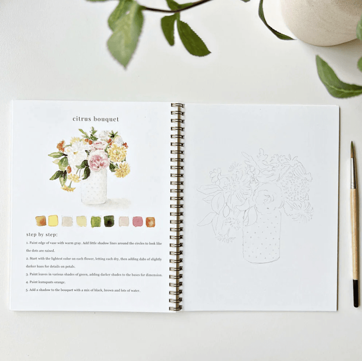 Emily Lex Art Supplies Watercolor Workbook: Bouquets