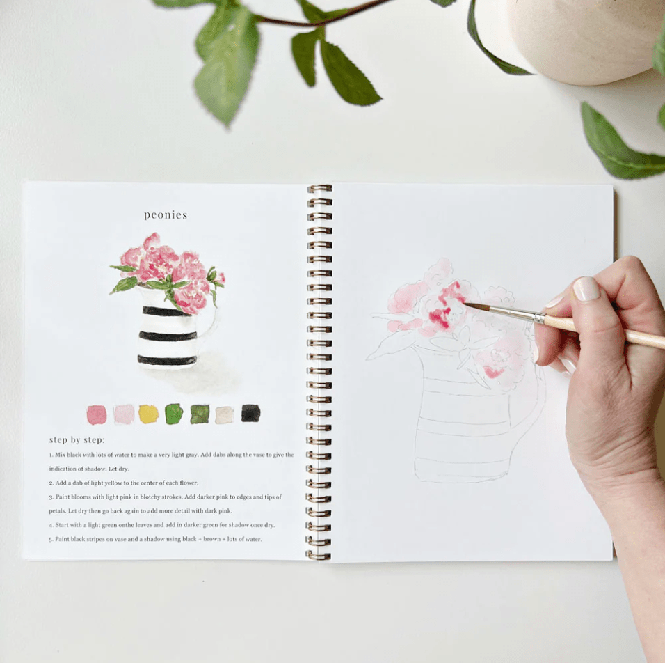 Emily Lex Studio - Of all the watercolor workbooks, the Flower version is  the bestseller and I can understand why  flowers are the perfect thing  to paint any time of year!