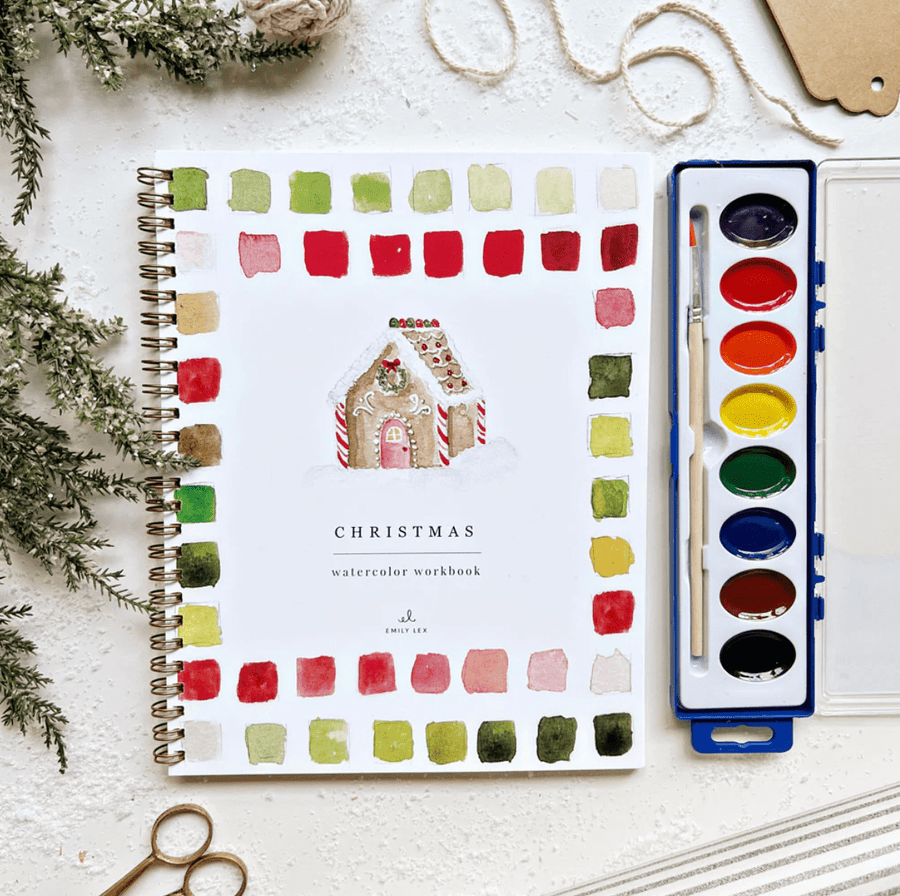 Emily Lex Art Supplies Watercolor Workbook- Christmas