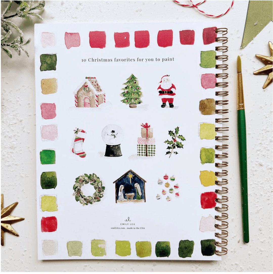 Emily Lex Art Supplies Watercolor Workbook- Christmas