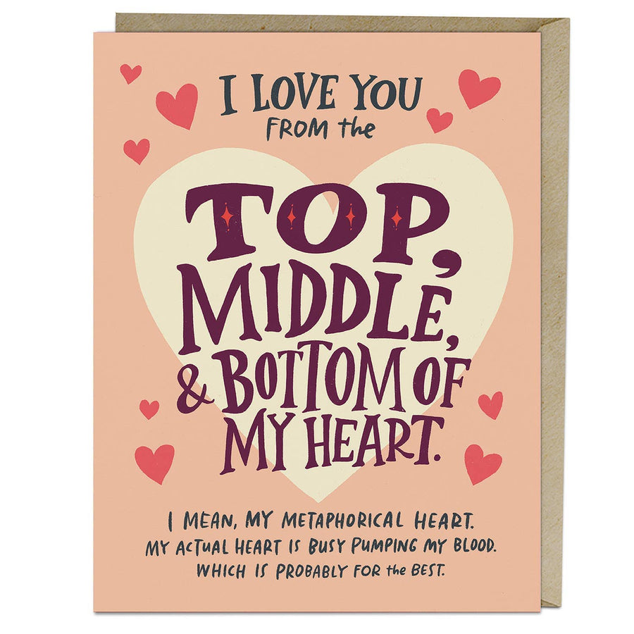 Emily McDowell Card Love You Top Middle Bottom Card