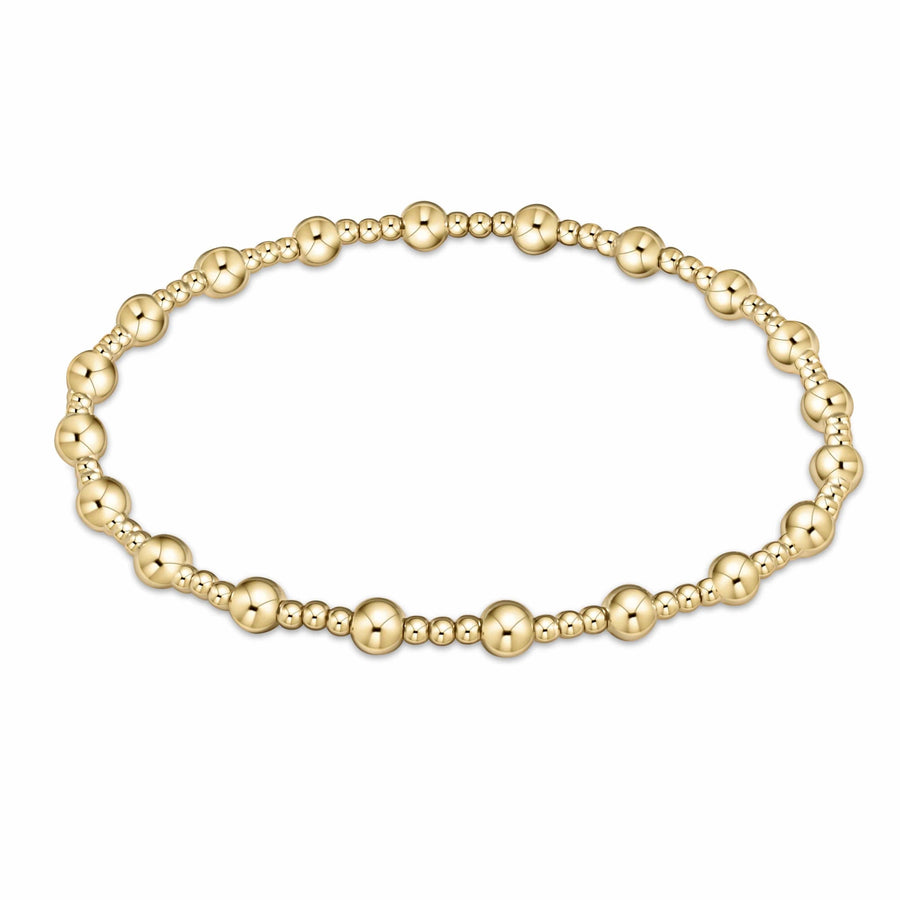 Enewton design Bracelet Classic Sincerity Pattern 4mm Gold Bead Bracelet