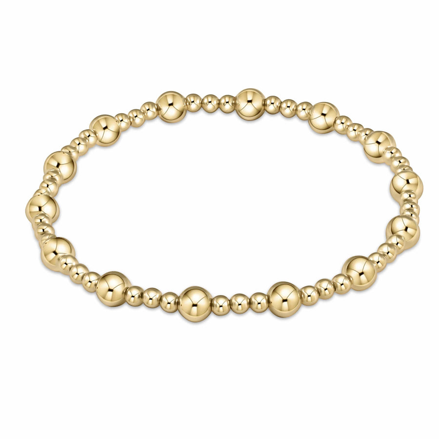 Enewton design Bracelet Classic Sincerity Pattern 5mm Gold Bead Bracelet