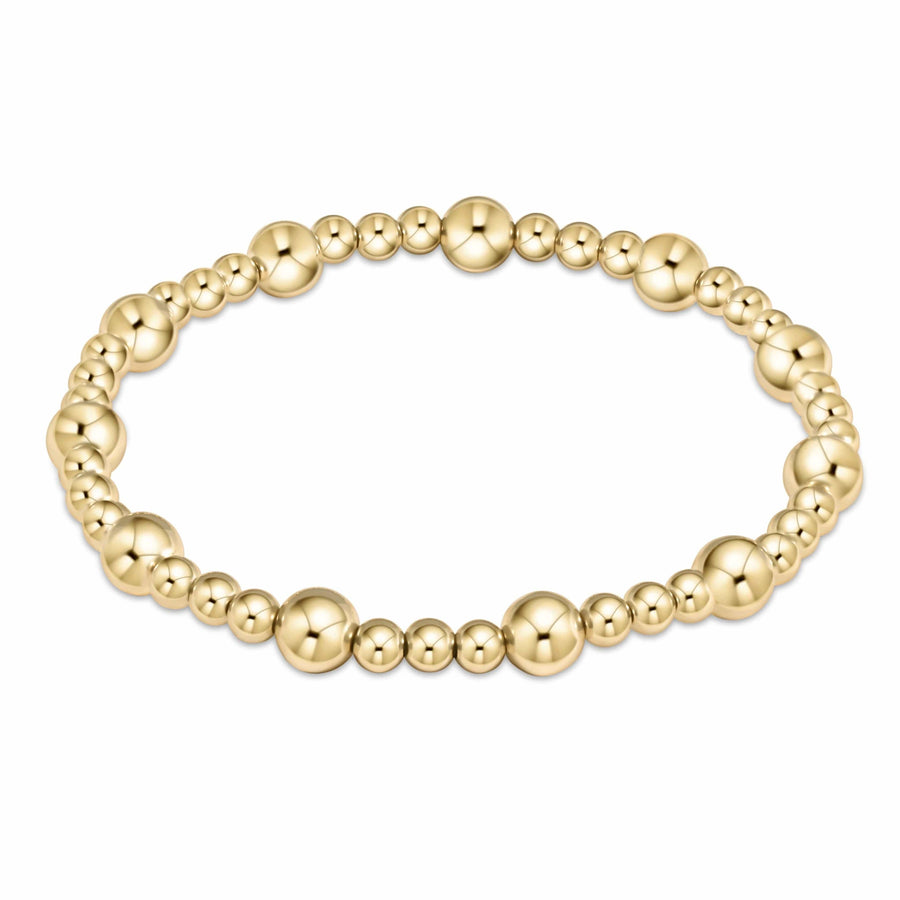 Enewton design Bracelet Classic Sincerity Pattern 6mm Gold Bead Bracelet