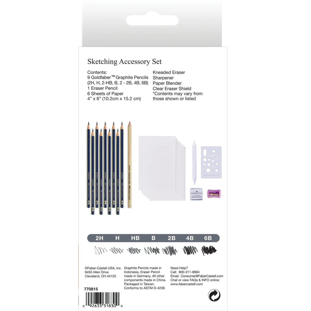 Faber-Castell Graphite Sketch Pencil Set - 6 Graphite Pencils (2H, HB, B,  2B, 4B, 6B), Drawing Pencils and Sketching Supplies