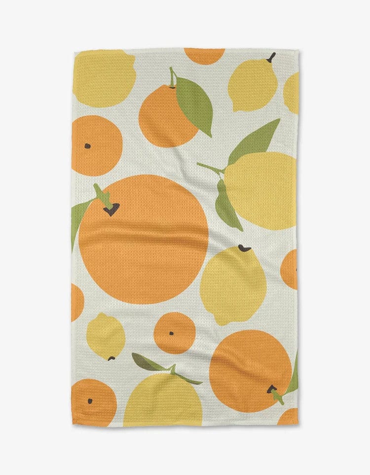 Geometry Tea Towel Sunny Lemons & Oranges Kitchen Tea Towel