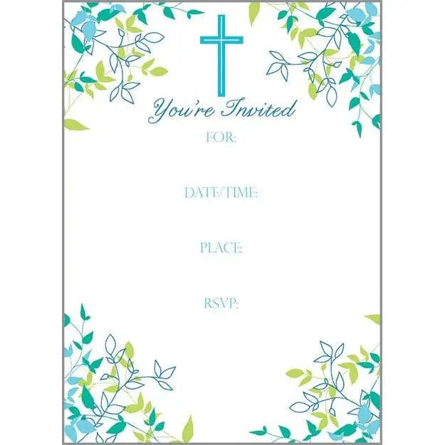 Gina B Designs Blank Invitations Fill-In Invitation - Blue Cross