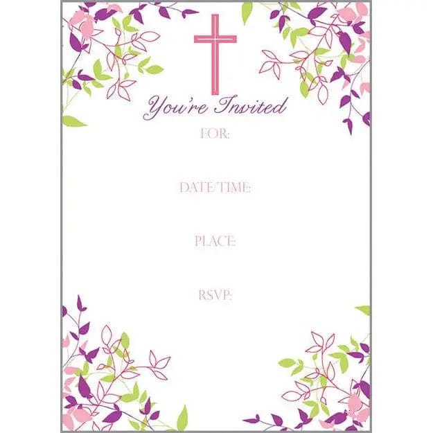 Gina B Designs Blank Invitations Fill-In Invitation - Pink Cross