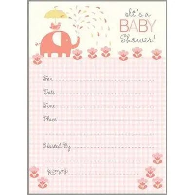 Gina B Designs Blank Invitations Fill In Invitation - Pink Elephant