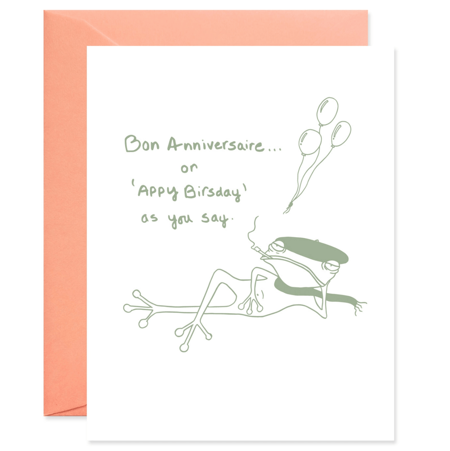 Good Juju Single Card Francois le Frog Birthday Card