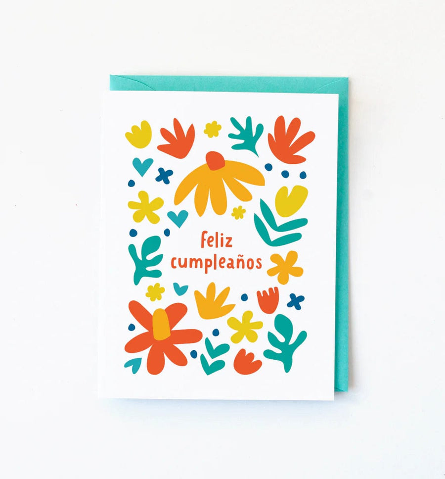 Graphic Anthology Card Abstract Floral Cumpleaños Spanish Birthday Card