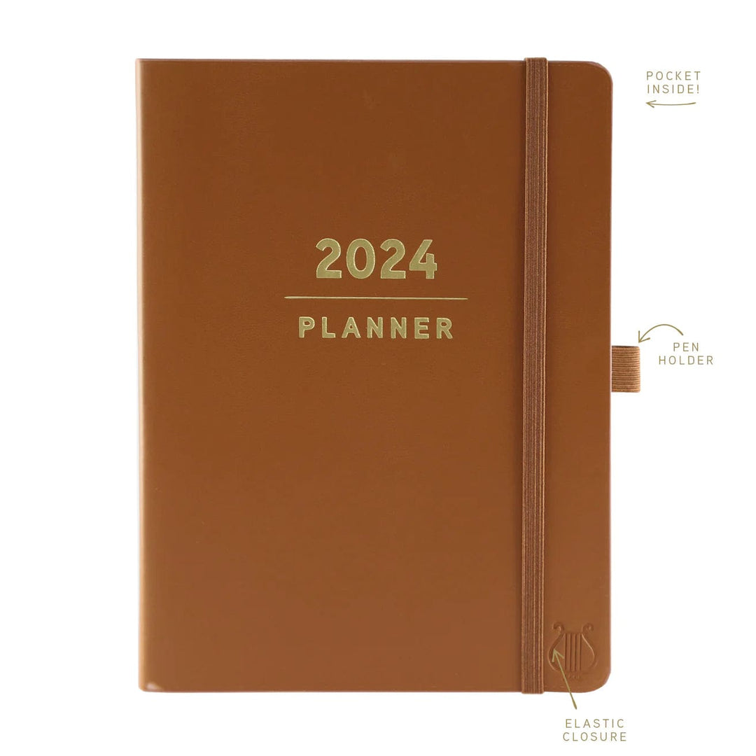 Graphique de France Planner 2024 Brown 18-Month Soft Cover Planner 6" x 8"