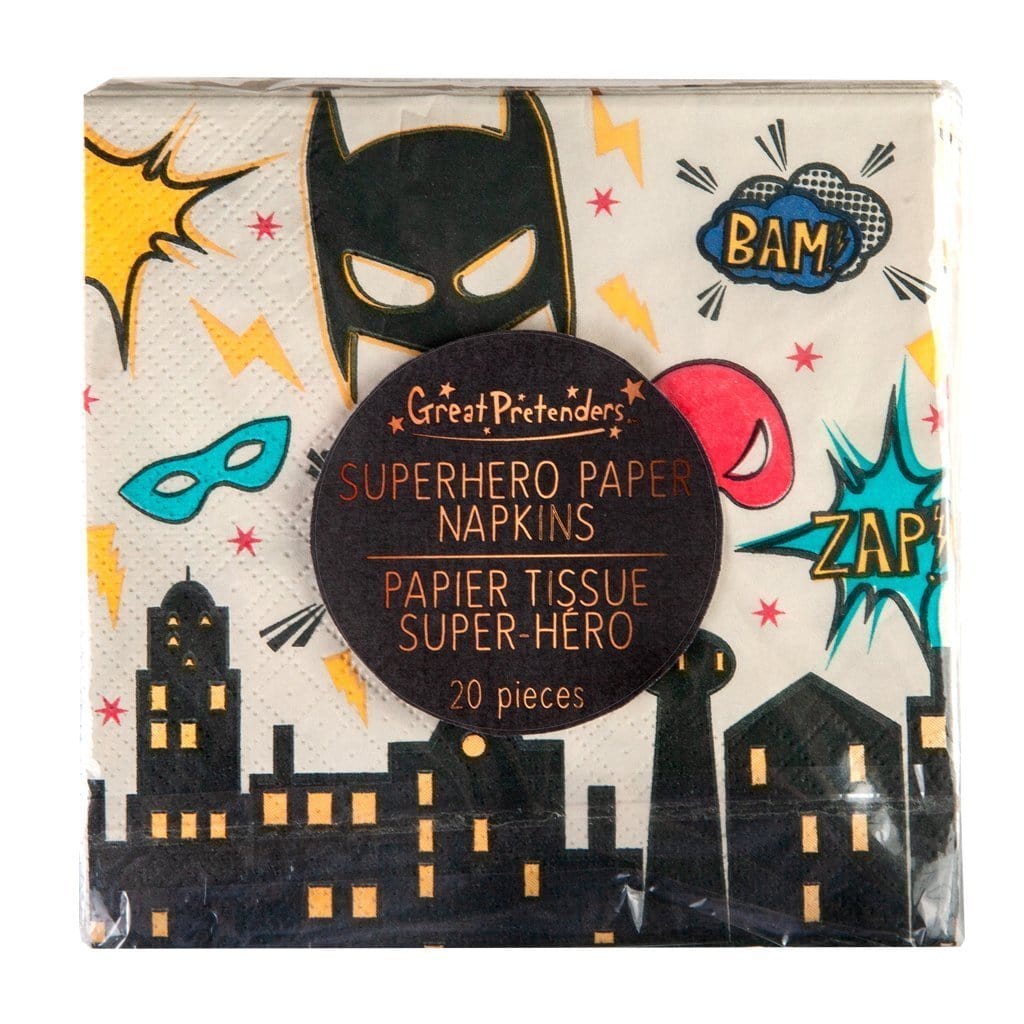 Great Pretenders Party Supplies Super Hero Square Napkin