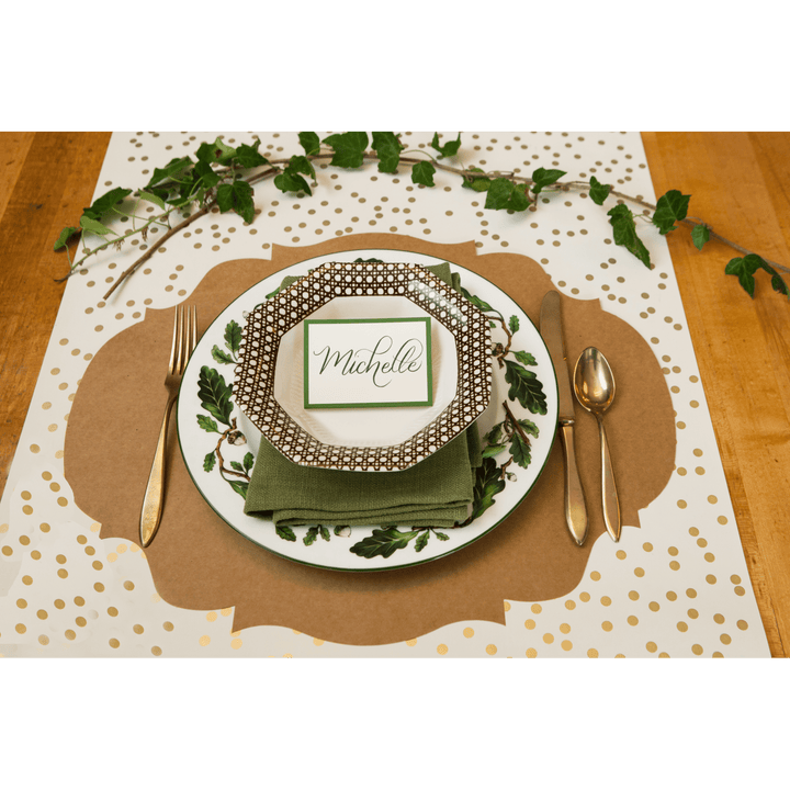 Hester and Cook Placecards Dark Green Frame Place Cards