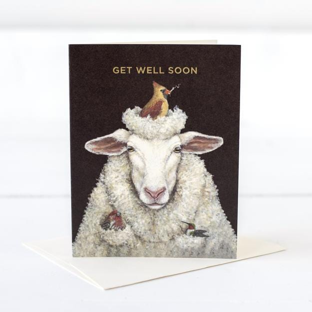 Hester and Cook Single Card Get Well Sheep Card