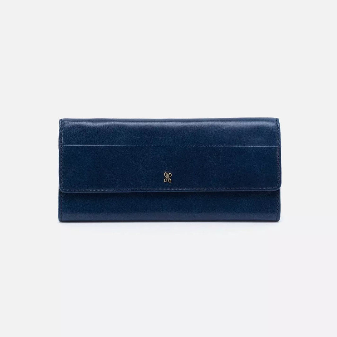 Hobo Wallet Jill Trifold Wallet- Denim - Large