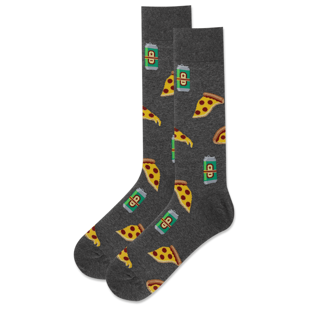 Hotsox Socks Men's Beer and Pizza Crew Socks