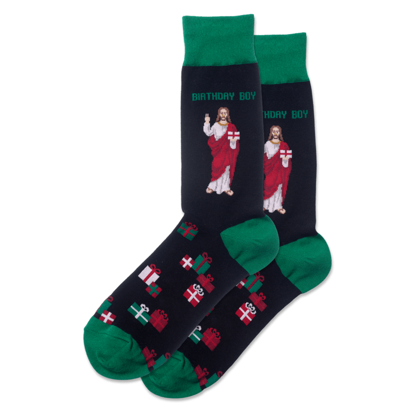 Hotsox Socks Men's Birthday Boy Holiday Crew Socks