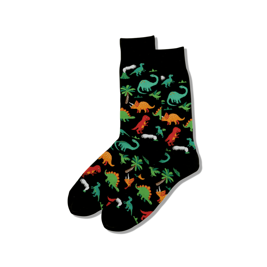 Hotsox Socks Men's Dinosaur Crew Socks