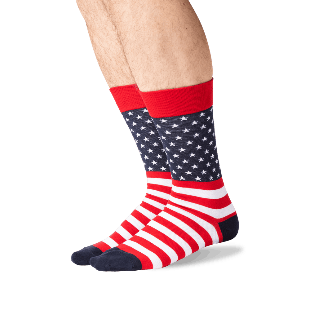 Hotsox Socks Men's Flag Crew Socks