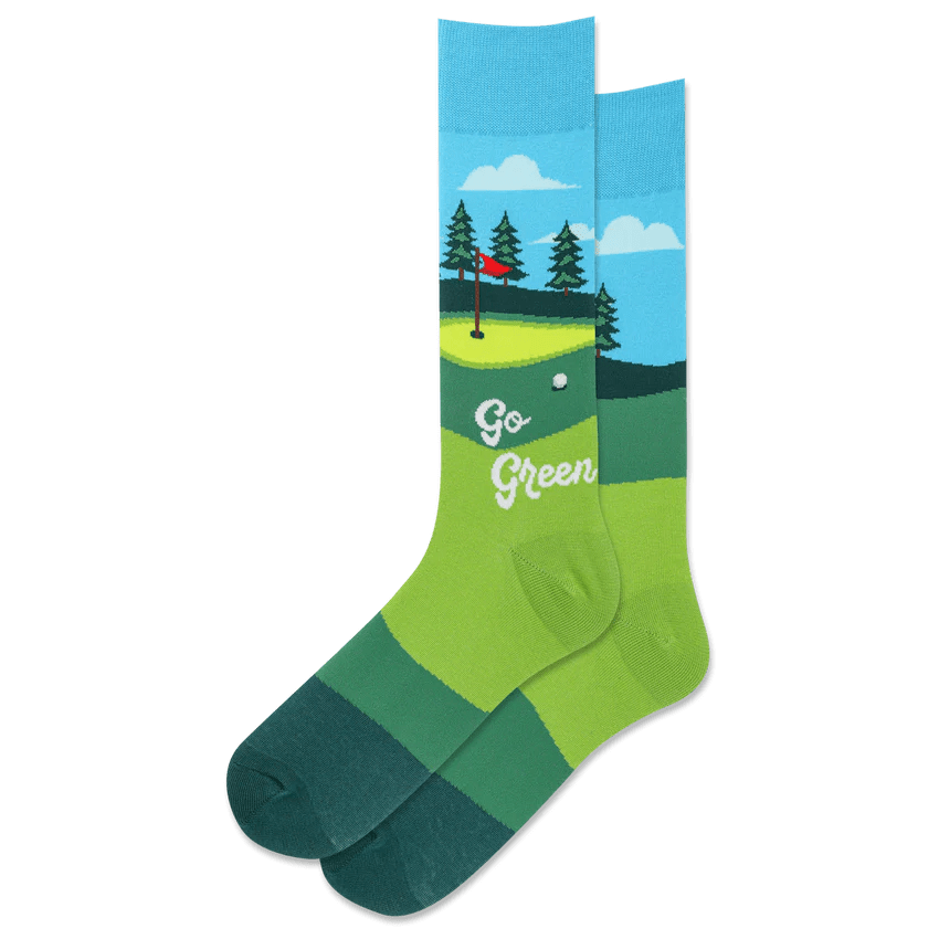 Hotsox Socks Men's Go Green Crew Socks