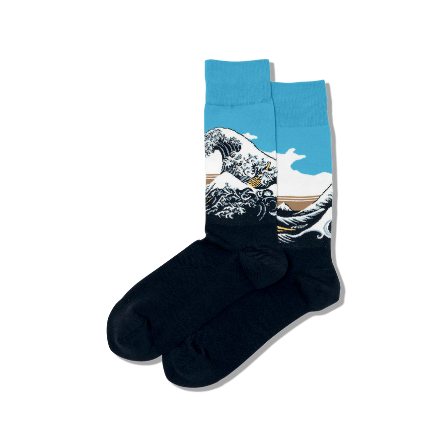Hotsox Socks Men's Hokusai's Great Wave Crew Socks