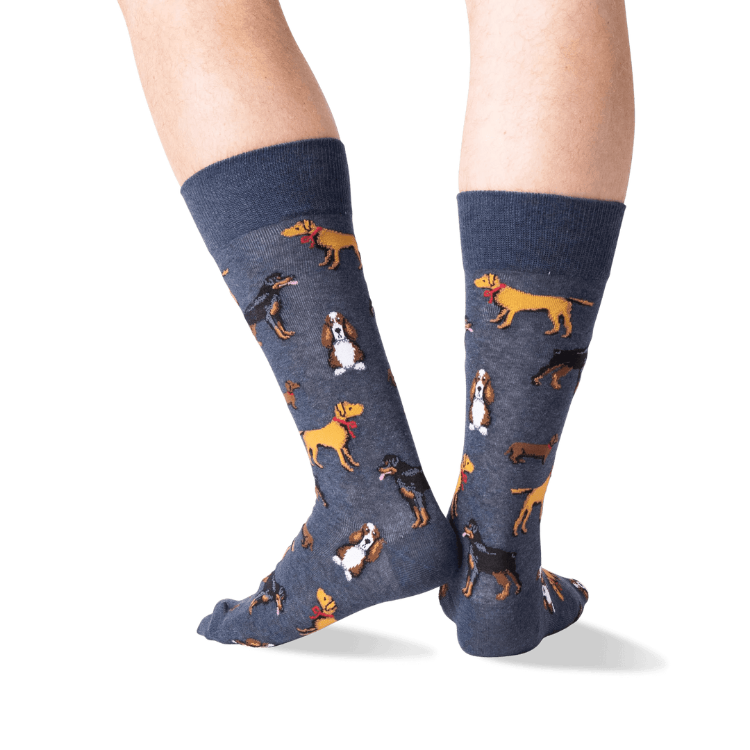 Hotsox Socks Men's Multi Dogs Crew Socks
