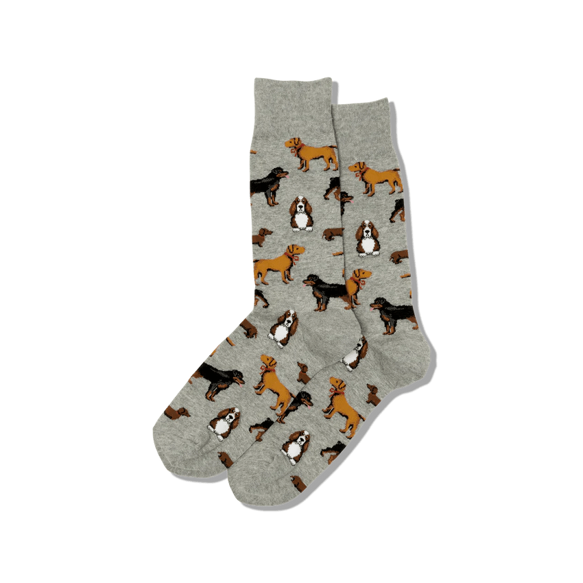 Hotsox Socks Men's Multi Dogs Crew Socks
