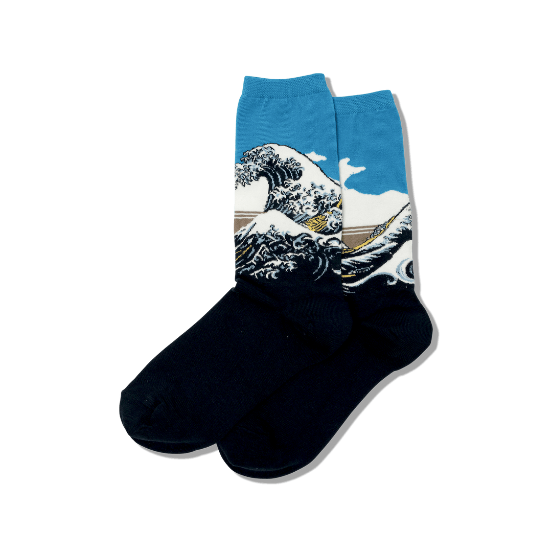Hotsox Socks Women's Hokusai's Great Wave Crew Socks